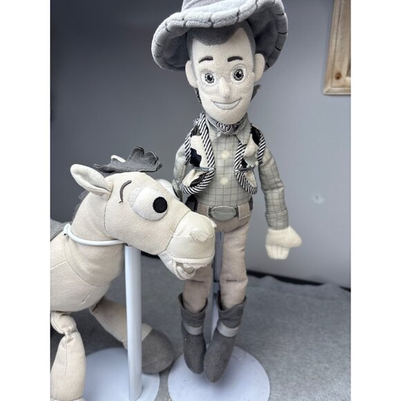 Woody & Bullseye Sheriff & Horse Plush Set Black & White 13" & 12" - Picture 10 of 12